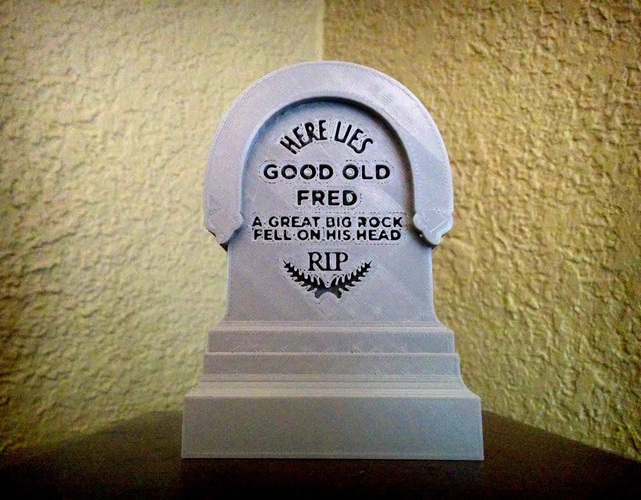 Haunted Mansion Tombstone - Here Lies Good Old Fred 3D Print 104624