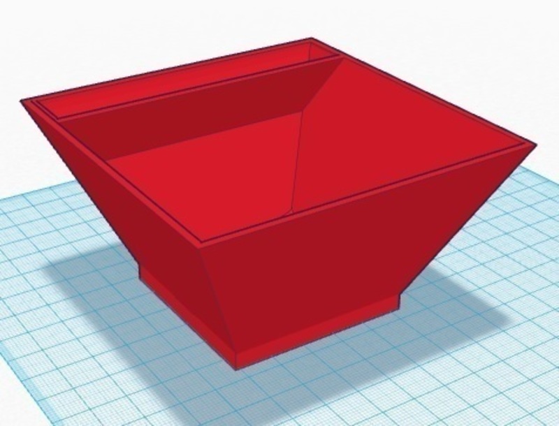 4 inch Square Bowl with tray