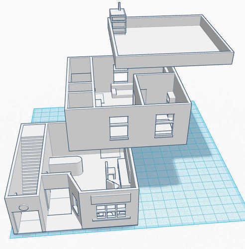 Barber shop with stair - Wargame scenery 1:72