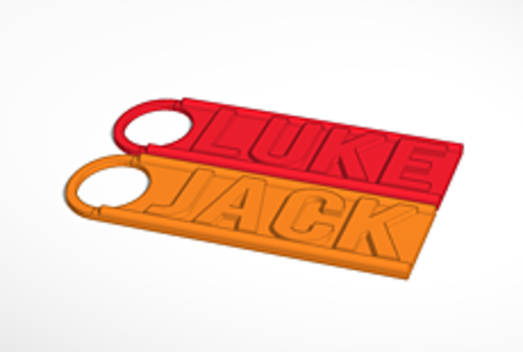 Name tag with engraved last name key ring 3D Print 105864