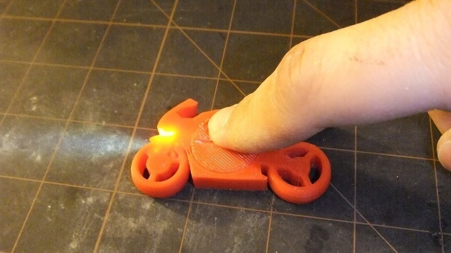 Motorcycle Keychain with Light 3D Print 106617