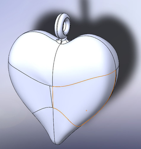 Heart Stone 1.5" Pendant Size 3D Print 106741