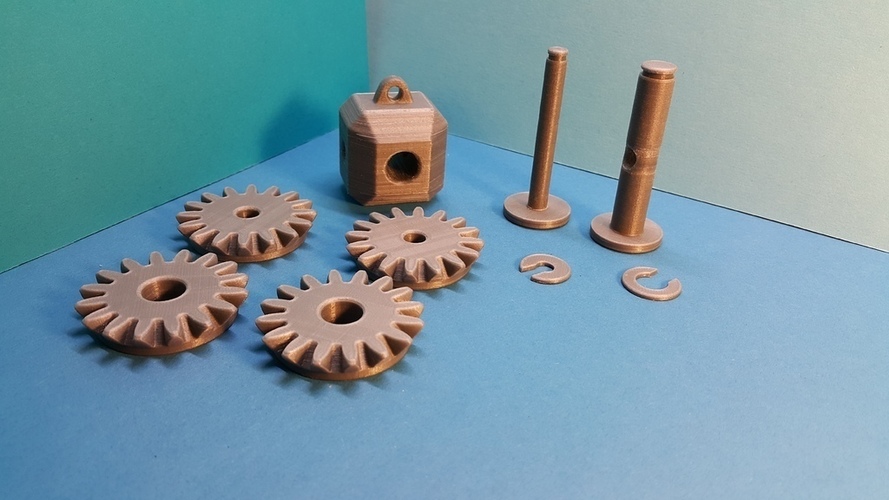 Tête avec 4 pignons coniques - Bevel gear 3D Print 106959