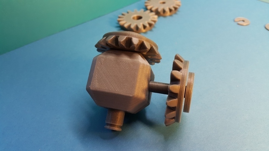 Tête avec 4 pignons coniques - Bevel gear 3D Print 106964