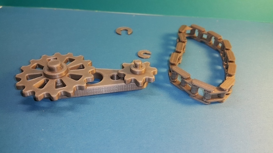 Gears rotating system - Chaîne pignons - 3D Print 107106