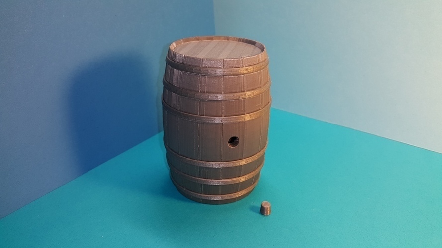 Tonneau - puzzle - Barrel BORDEAUX - option tirelire - piggy ban 3D Print 107179