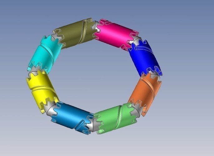 Bangle Gears - Bracelet Engrenages 3D Print 107277