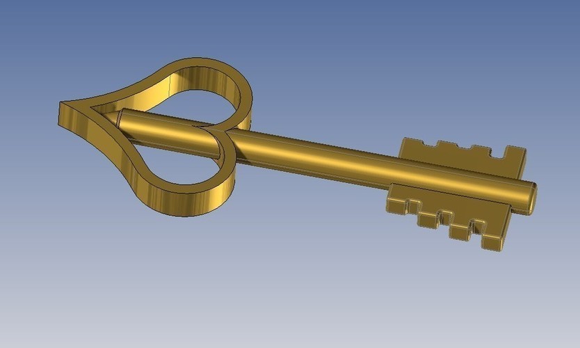 la clef de la flèche du coeur - key to the heart of the arrow 3D Print 107335