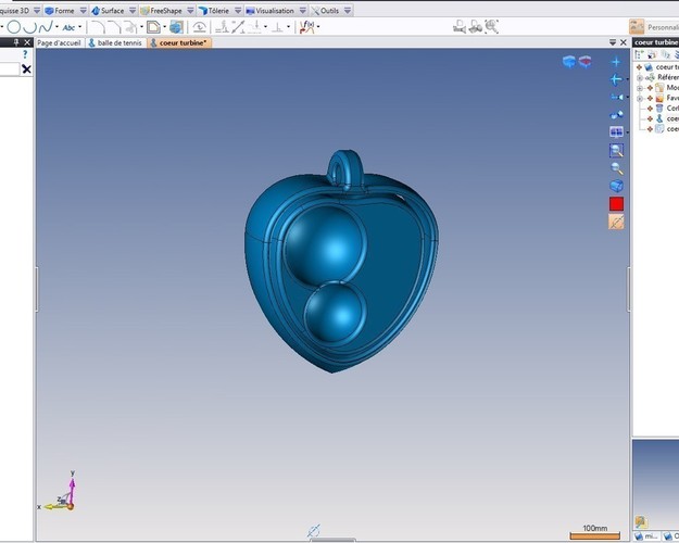 Heart turbine - Coeur turbine 3D Print 107451