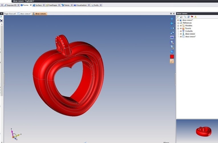 Two hearts - Deux coeurs liés 3D Print 107458