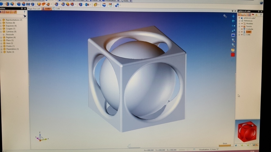 Sphère emprisonnée - imprisoned sphère 3D Print 107462