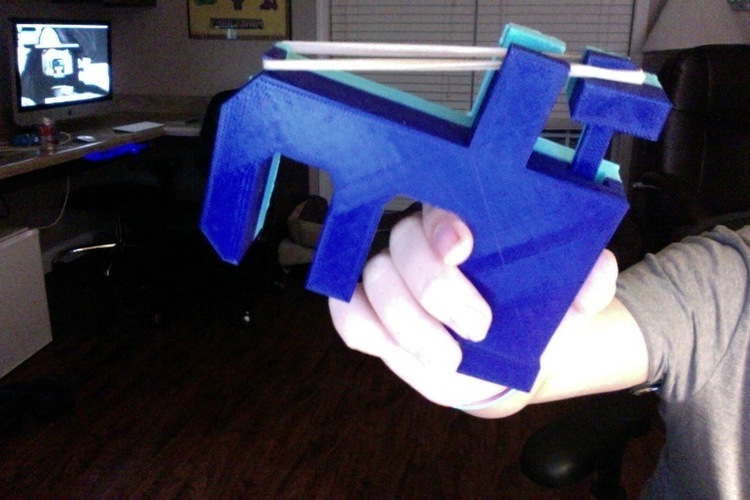Rubber band gun no assembly required 2.6 (.stl file now) 3D Print 108021