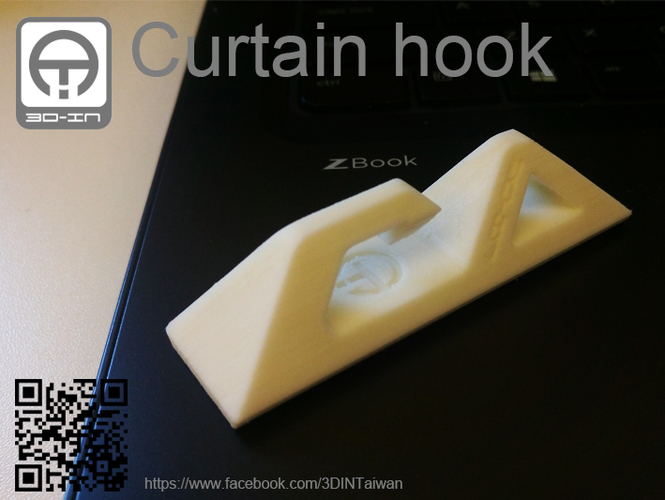 Curtain hook 3D Print 108272