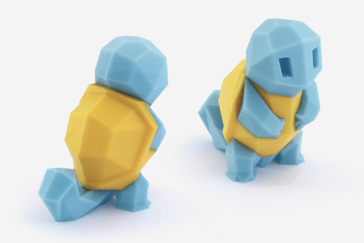 Low-Poly Squirtle - Multi and Dual Extrusion version 3D Print 108545