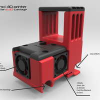 Small DaVinci E3D v6 dobuble fan carriage. 3D Printing 108906