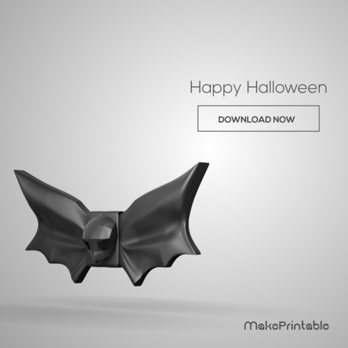 Halloween Bat Bow Tie 3D Print 109022