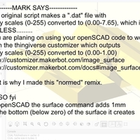 Small PGM to OpenSCAD surface (normed zero-one) 3D Printing 109093