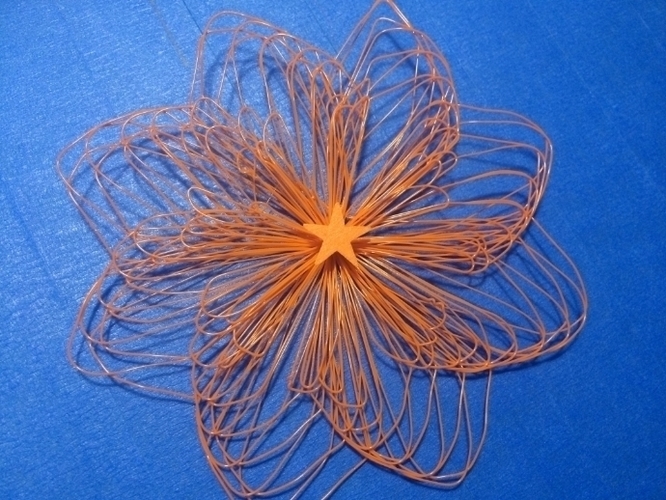 Super Flowers (drooloop flowers) Wide Petal- customizable 3D Print 109118