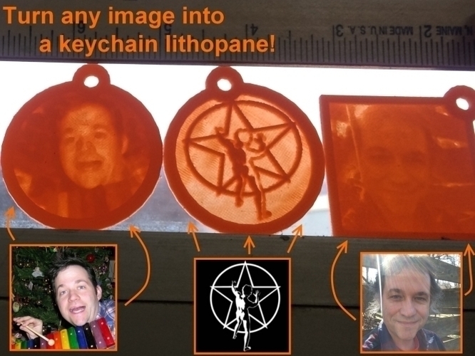 Keychain Lithopane - Customizable 3D Print 109164