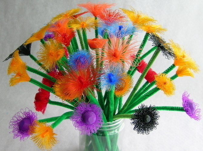 Super Flowers (drooloop flowers)- customizable 3D Print 109178
