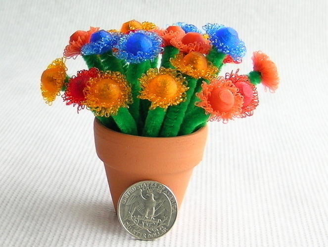 Super Flowers (drooloop flowers)- customizable 3D Print 109182