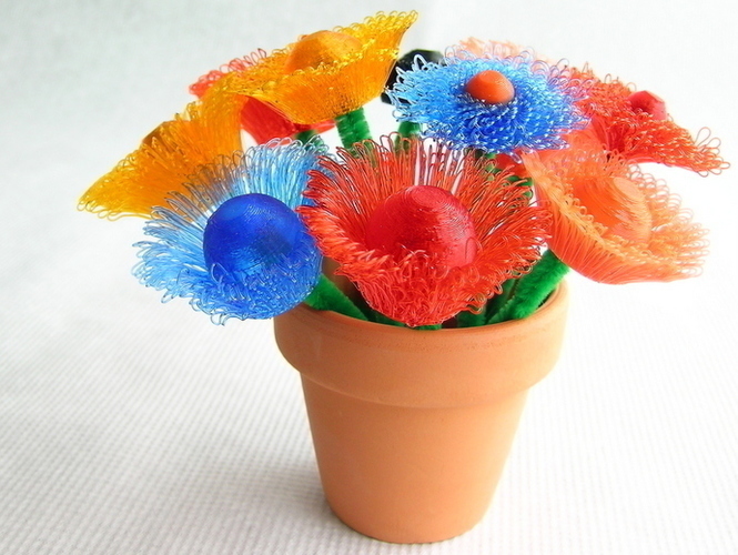 Super Flowers (drooloop flowers)- customizable 3D Print 109187