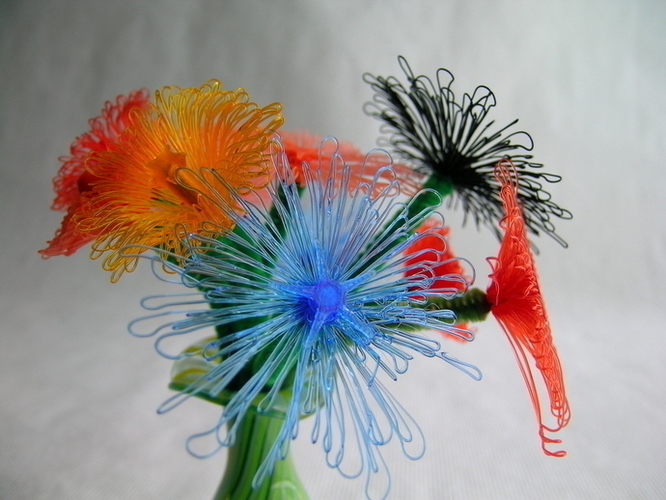 Super Flowers (drooloop flowers)- customizable 3D Print 109188