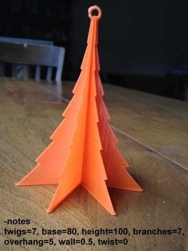 3d Printed Christmas Tree With Branches- Customizer Version By Peetersm 