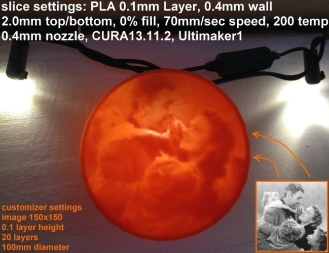 Ornament Customizable Lithopane! 3D Print 109198