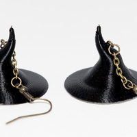 Small Witch Hat Earings 3D Printing 109222