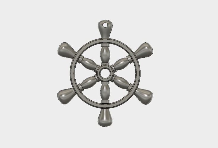 Ship Wheel Pendant 3D Print 109227