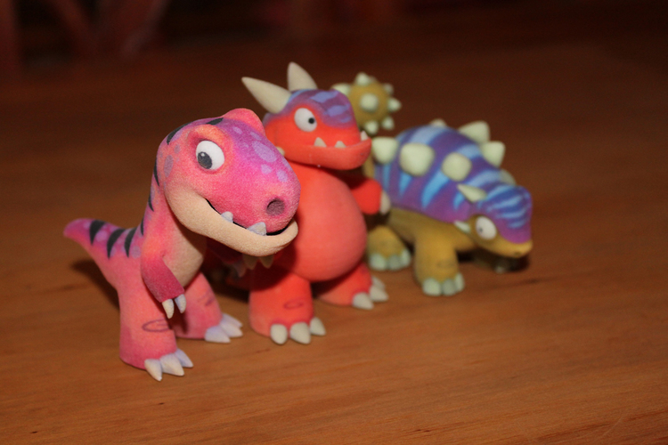 Two Dinosaurs without support 3D Print 10935