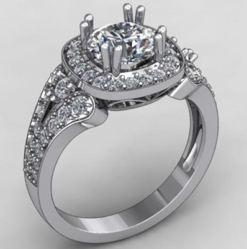 Wedding Ring Sapphir 3D Print 109433