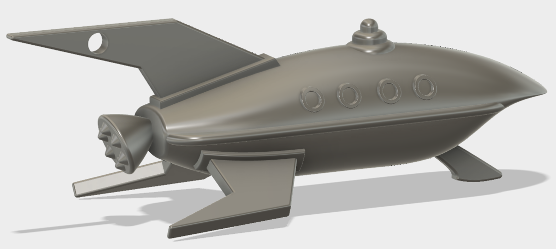 Futurama Rocket Keychain 3D Print 109706