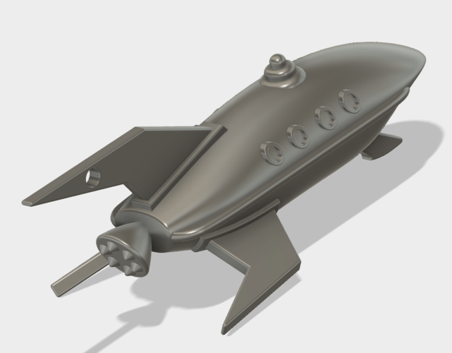 Futurama Rocket Keychain 3D Print 109707