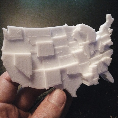 United States by Homicide rate per 100k (2014) 3D Print 110110