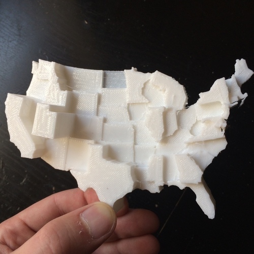 United States by Average Family Size 3D Print 110111