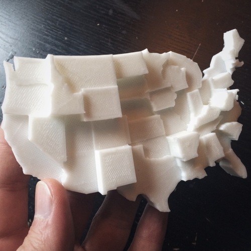 United States by Gun Ownership 3D Print 110118