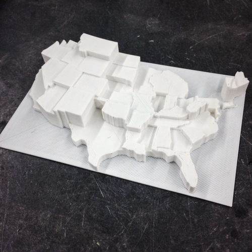 United States by Suicide Rate (per capita) 3D Print 110125