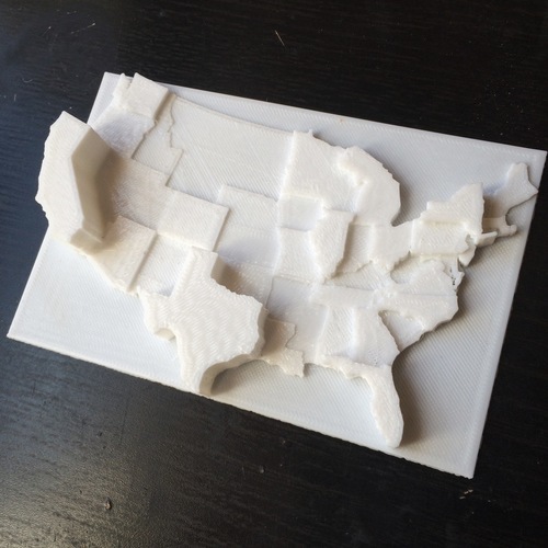 United States by Electoral Votes 3D Print 110126