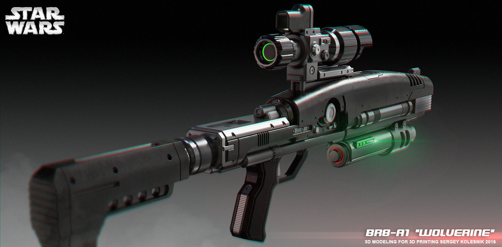 BR8-A1 Wolverine Blaster Rifle 3D Print 110311