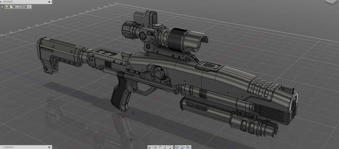 BR8-A1 Wolverine Blaster Rifle 3D Print 110313
