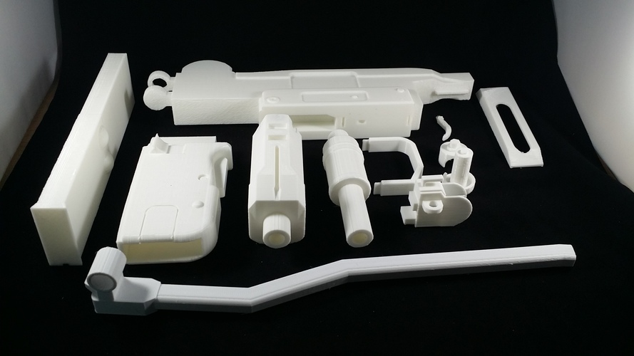 Mini-Uzi submachine gun with shoulder stock opened. (Replica) 3D Print 110343