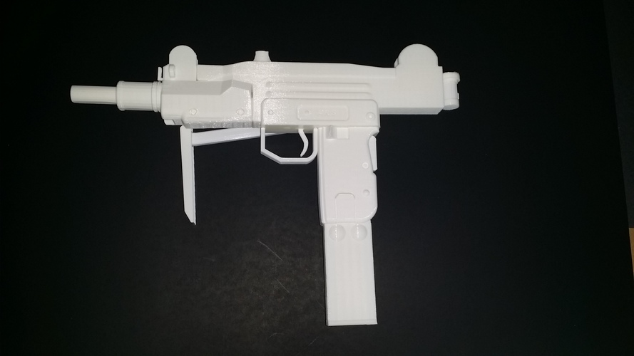 Mini-Uzi submachine gun with shoulder stock opened. (Replica) 3D Print 110344