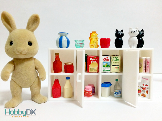 Miniature furniture shelf cabinet toy for sylvanian families