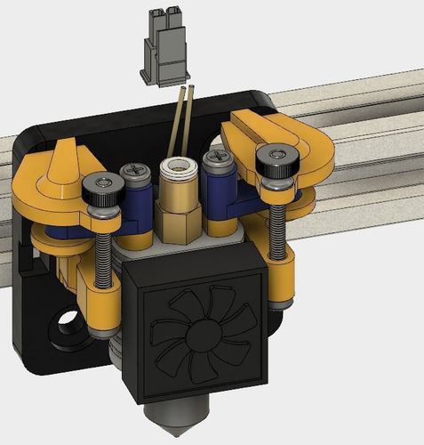 x carriage deltaprintr mini hot end holder with FSR 3D Print 110538