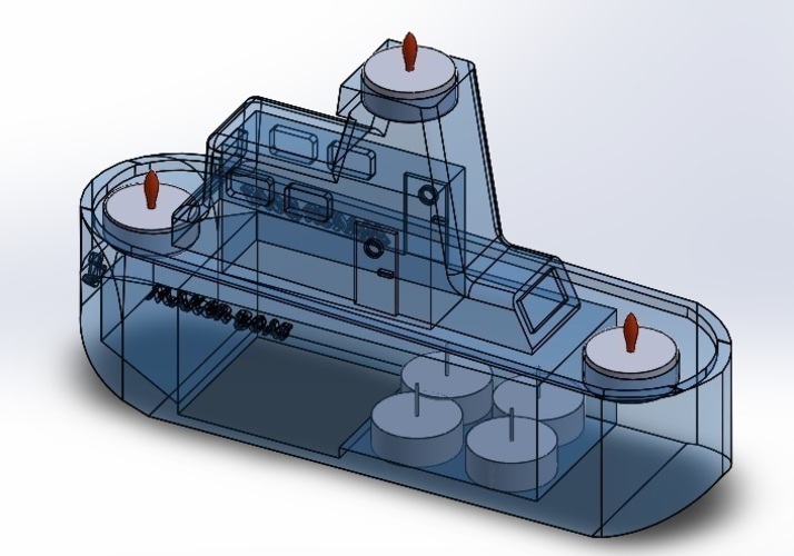 Maker Boat Candle Holder 3D Print 110615