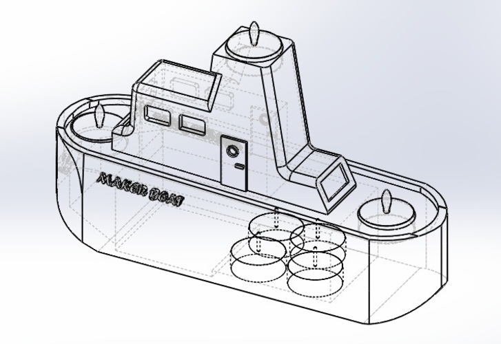 Maker Boat Candle Holder 3D Print 110620