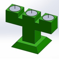 3 Candle Holder Te Light (Candelabro de 3 velas de te) - Thumbnail 1