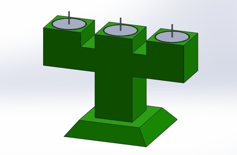 3 Candle Holder Te Light (Candelabro de 3 velas de te) 3D Print 110632
